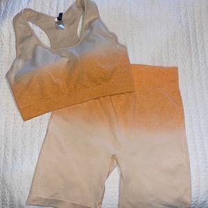 ORANGE CREAM BRA & SHORTS